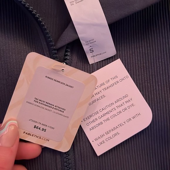 Fabletics Ribbed Seamless Jacket in Storm Slate - Picture 3 of 13